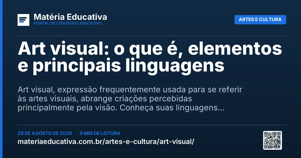 Resumo visual: Art visual: o que é, elementos e principais linguagens