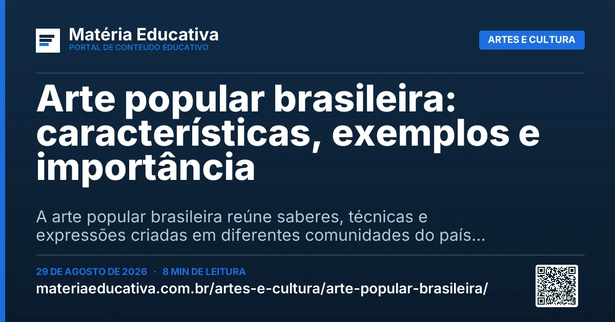 Resumo visual: Arte popular brasileira: características, exemplos e importância