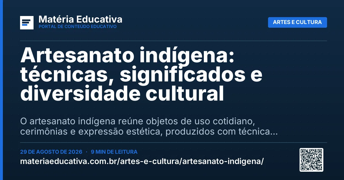 Resumo visual: Artesanato indígena: técnicas, significados e diversidade cultural