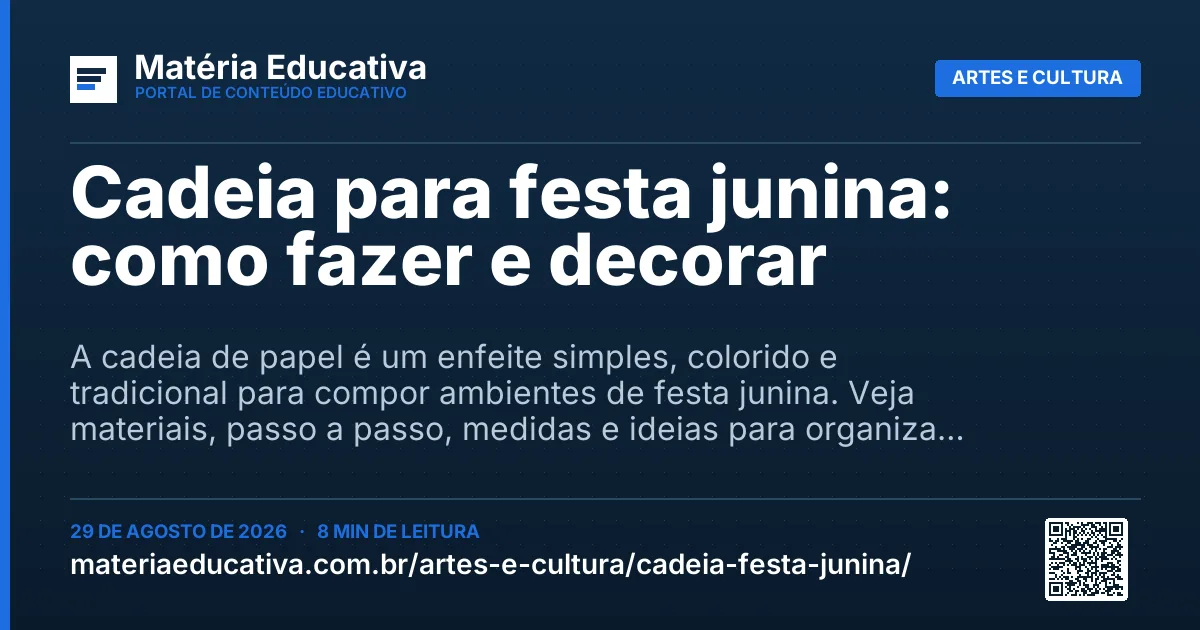 Resumo visual: Cadeia para festa junina: como fazer e decorar