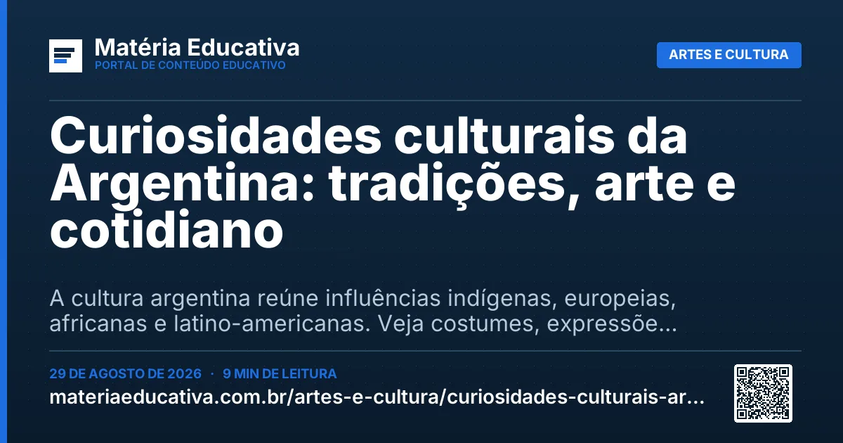 Resumo visual: Curiosidades culturais da Argentina: tradições, arte e cotidiano