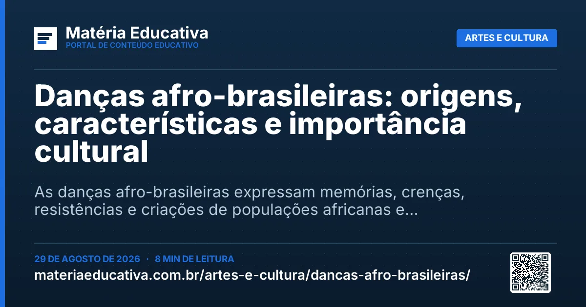Resumo visual: Danças afro-brasileiras: origens, características e importância cultural
