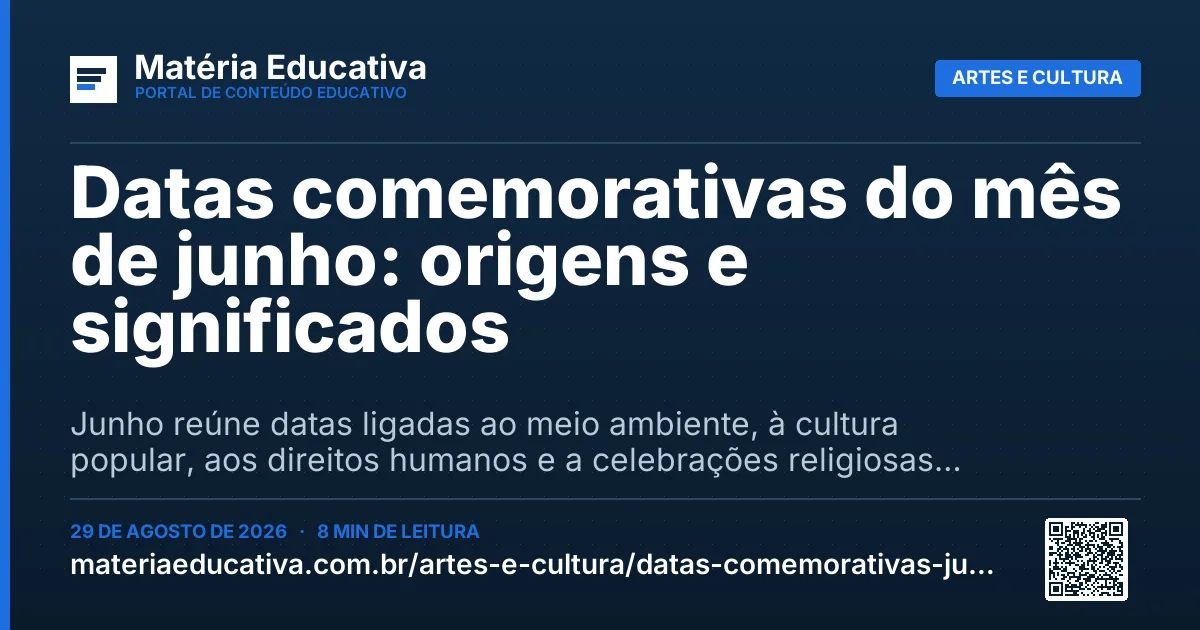 Resumo visual: Datas comemorativas do mês de junho: origens e significados