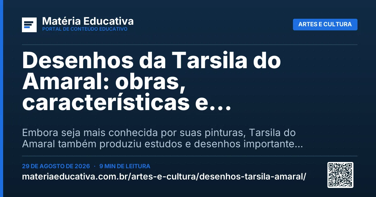 Resumo visual: Desenhos da Tarsila do Amaral: obras, características e interpretação