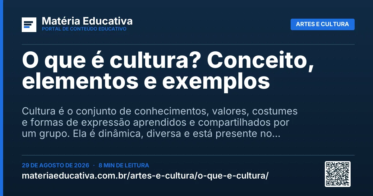 Resumo visual: O que é cultura? Conceito, elementos e exemplos