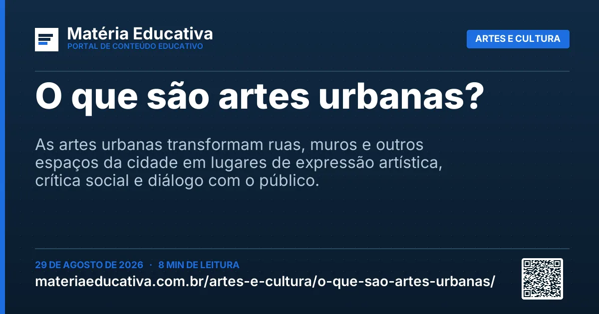 Resumo visual: O que são artes urbanas?