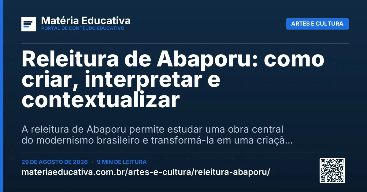 Resumo visual: Releitura de Abaporu: como criar, interpretar e contextualizar