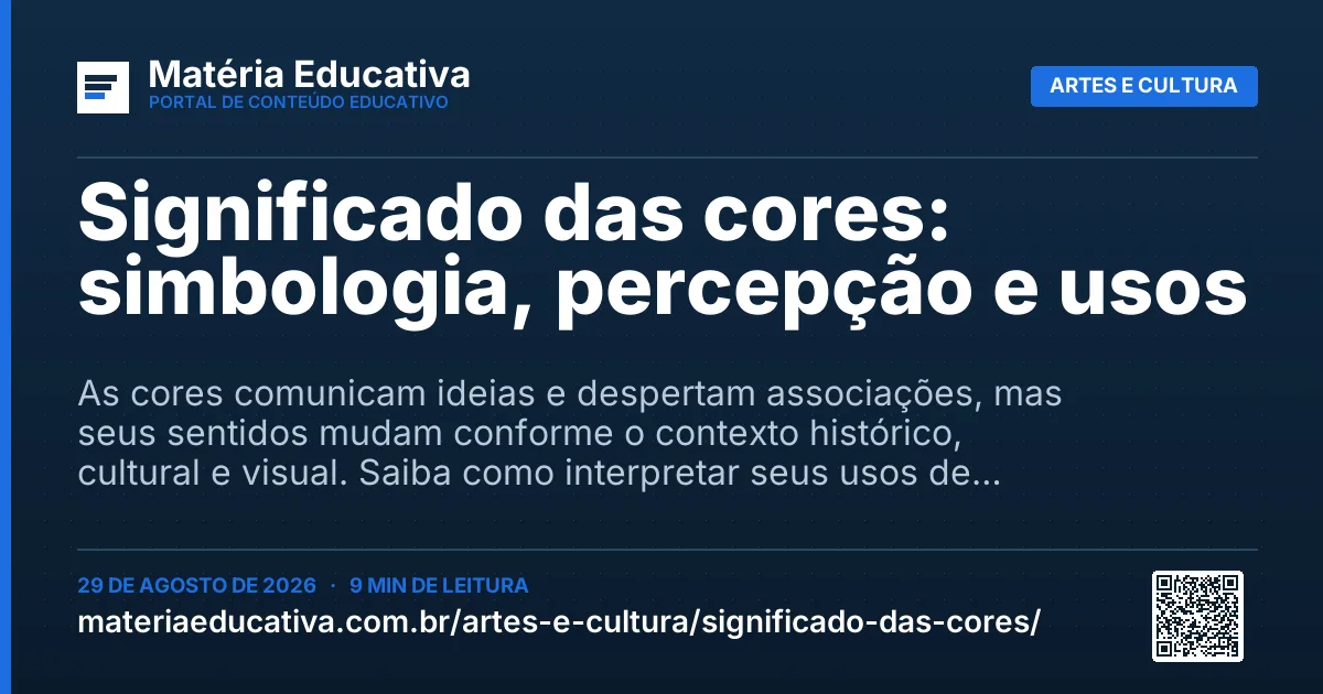 Resumo visual: Significado das cores: simbologia, percepção e usos