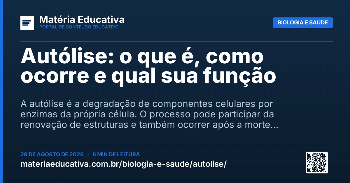 Resumo visual: Autólise: o que é, como ocorre e qual sua função