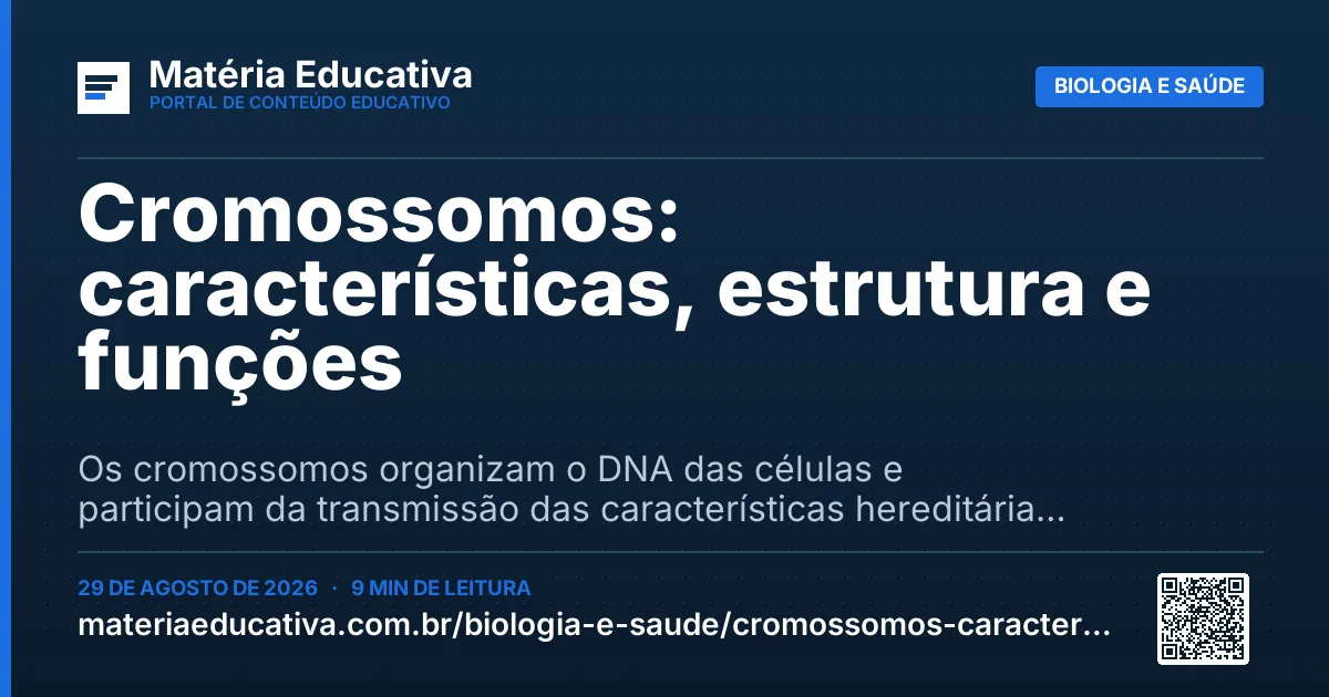 Resumo visual: Cromossomos: características, estrutura e funções