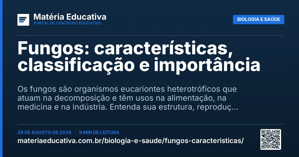 Resumo visual: Fungos: características, classificação e importância