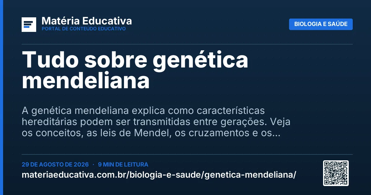 Resumo visual: Tudo sobre genética mendeliana
