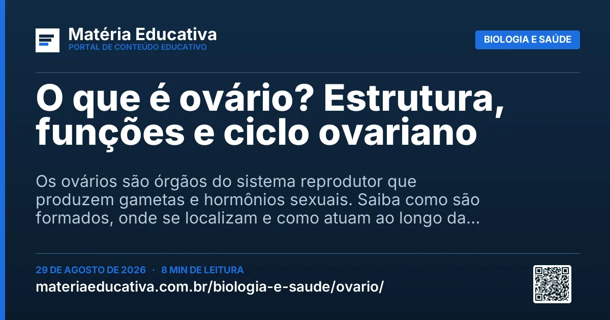Resumo visual: O que é ovário? Estrutura, funções e ciclo ovariano