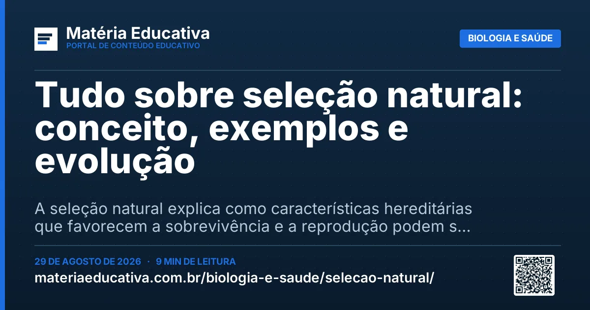 Resumo visual: Tudo sobre seleção natural: conceito, exemplos e evolução