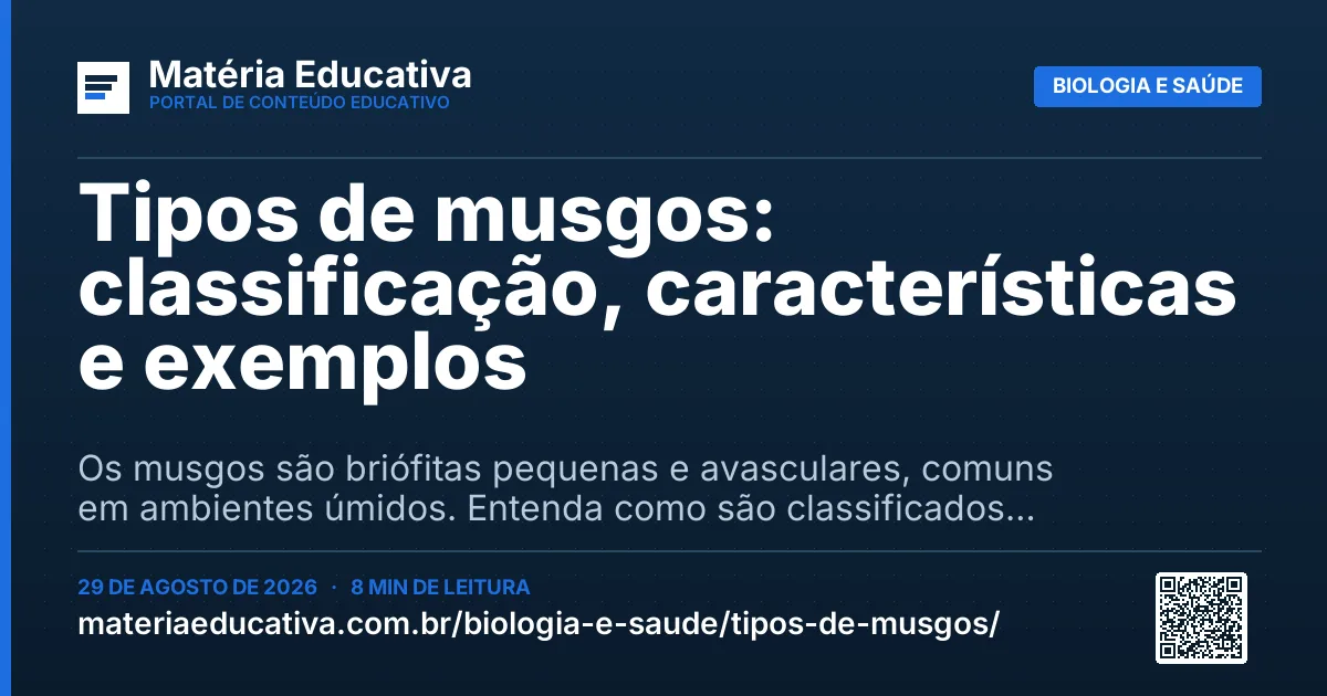Resumo visual: Tipos de musgos: classificação, características e exemplos