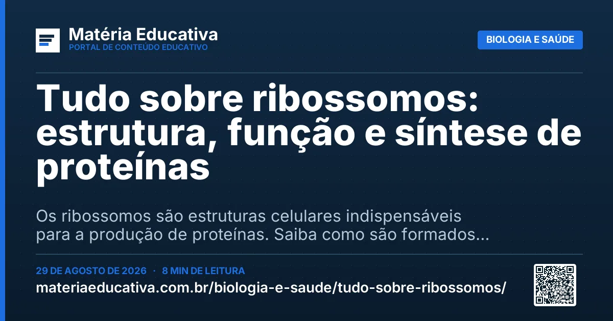 Resumo visual: Tudo sobre ribossomos: estrutura, função e síntese de proteínas