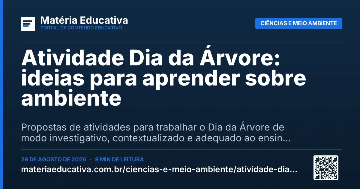 Resumo visual: Atividade Dia da Árvore: ideias para aprender sobre ambiente