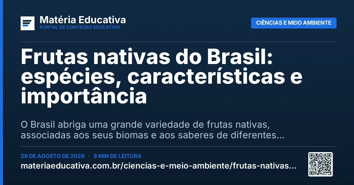 Resumo visual: Frutas nativas do Brasil: espécies, características e importância