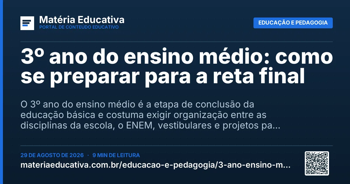 Resumo visual: 3º ano do ensino médio: como se preparar para a reta final