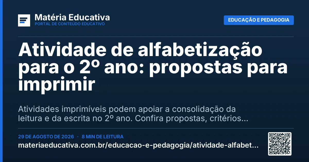Resumo visual: Atividade de alfabetização para o 2º ano: propostas para imprimir