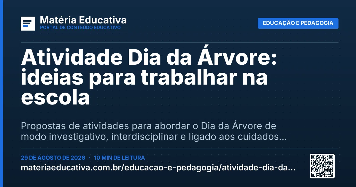 Resumo visual: Atividade Dia da Árvore: ideias para trabalhar na escola