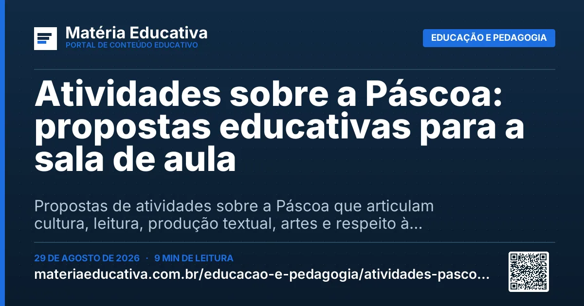 Resumo visual: Atividades sobre a Páscoa: propostas educativas para a sala de aula