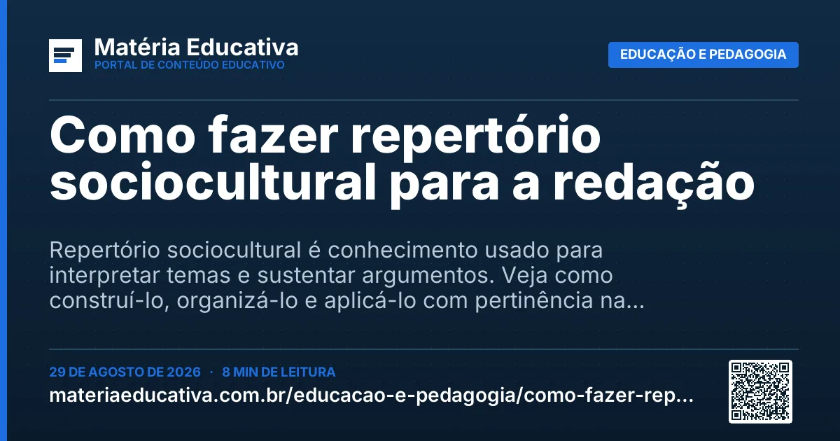 Resumo visual: Como fazer repertório sociocultural para a redação