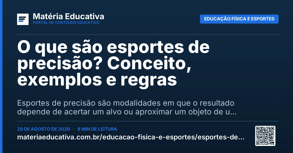 Resumo visual: O que são esportes de precisão? Conceito, exemplos e regras