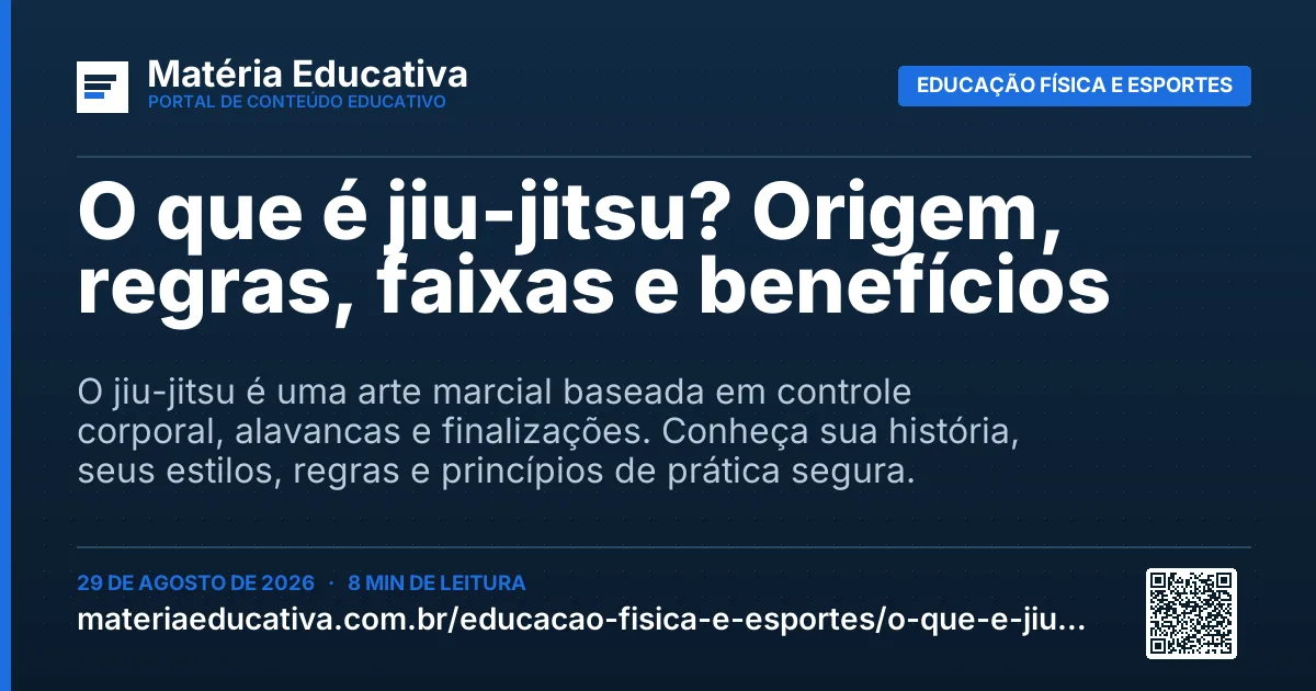 Resumo visual: O que é jiu-jitsu? Origem, regras, faixas e benefícios