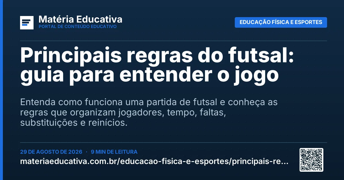 Resumo visual: Principais regras do futsal: guia para entender o jogo