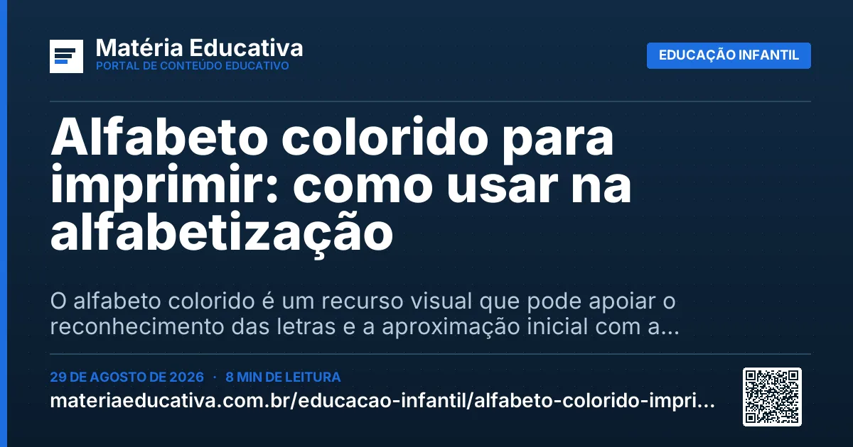 Resumo visual: Alfabeto colorido para imprimir: como usar na alfabetização