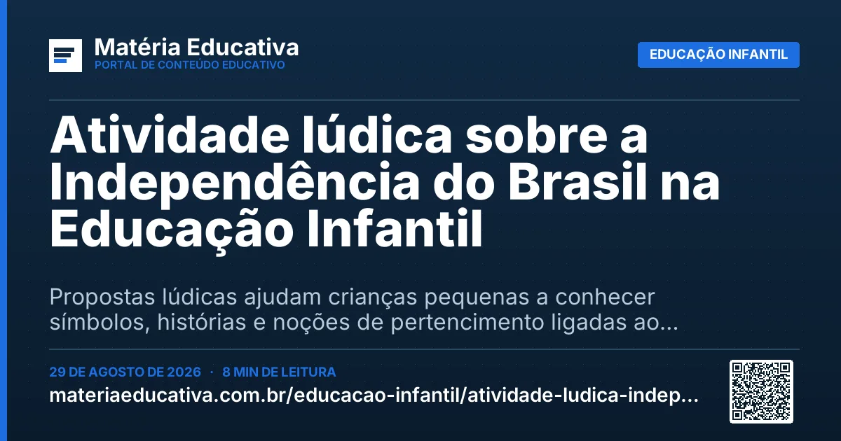 Resumo visual: Atividade lúdica sobre a Independência do Brasil na Educação Infantil