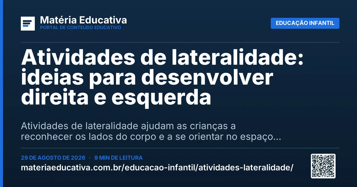 Resumo visual: Atividades de lateralidade: ideias para desenvolver direita e esquerda