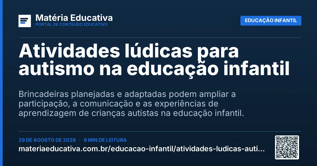 Resumo visual: Atividades lúdicas para autismo na educação infantil