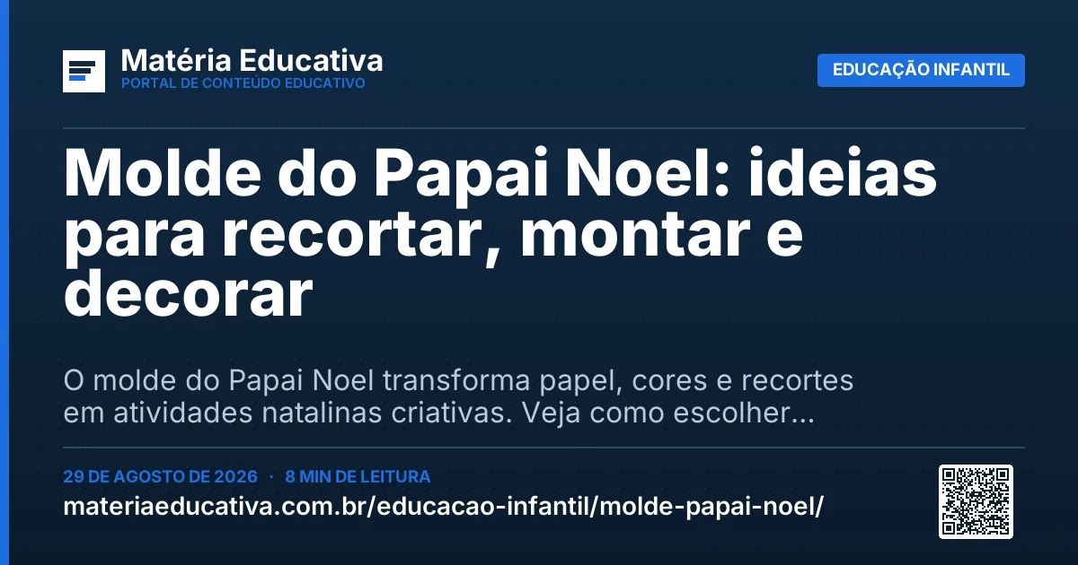 Resumo visual: Molde do Papai Noel: ideias para recortar, montar e decorar