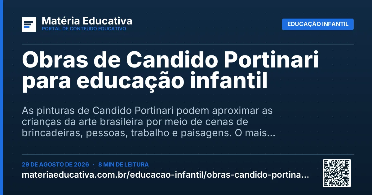 Resumo visual: Obras de Candido Portinari para educação infantil