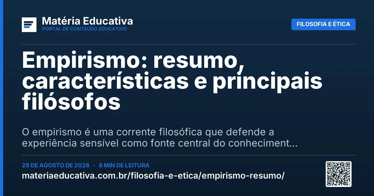 Resumo visual: Empirismo: resumo, características e principais filósofos
