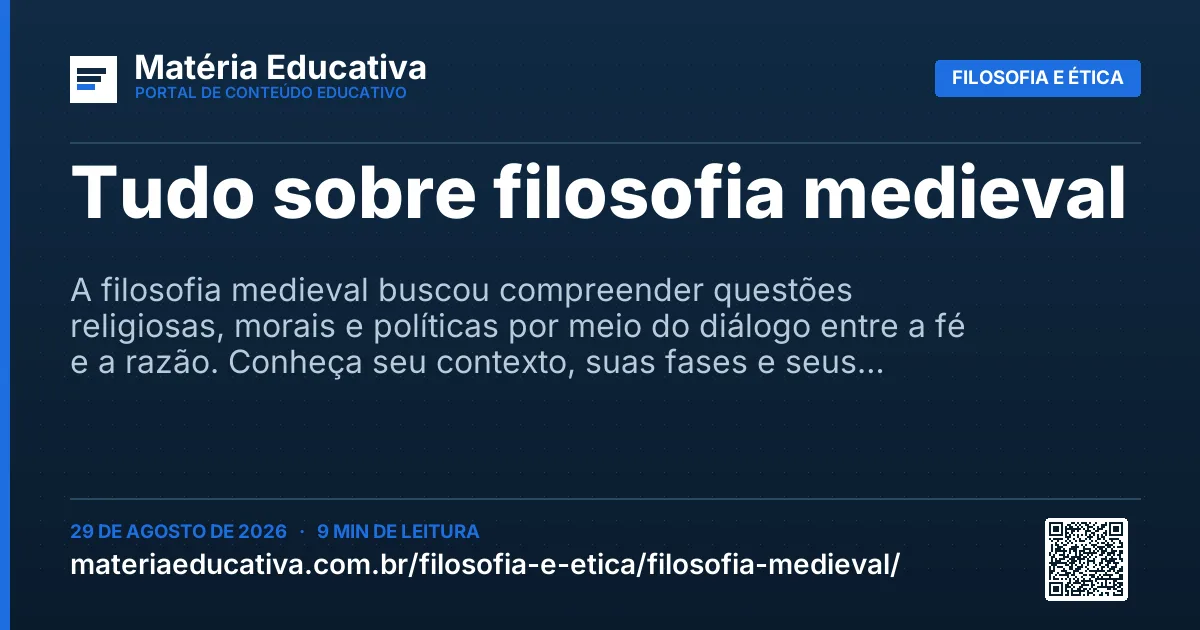 Resumo visual: Tudo sobre filosofia medieval