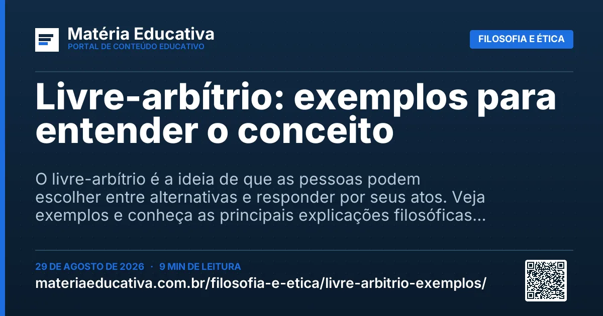 Resumo visual: Livre-arbítrio: exemplos para entender o conceito