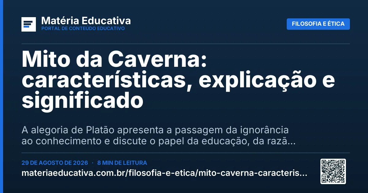Resumo visual: Mito da Caverna: características, explicação e significado