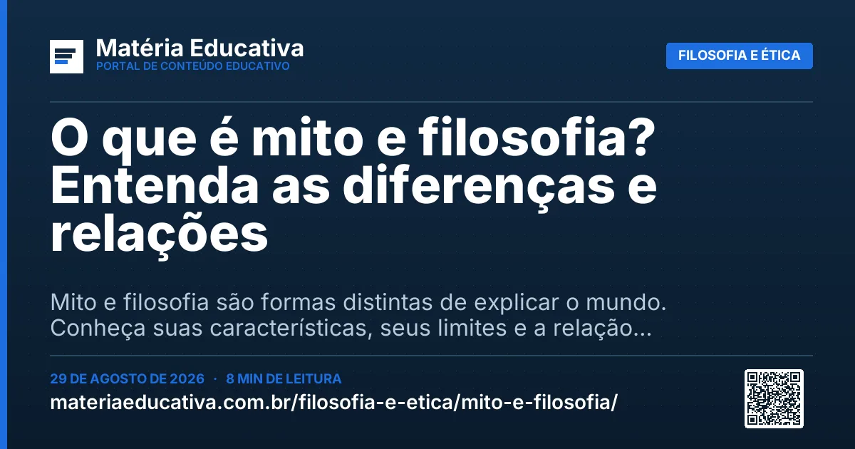 Resumo visual: O que é mito e filosofia? Entenda as diferenças e relações