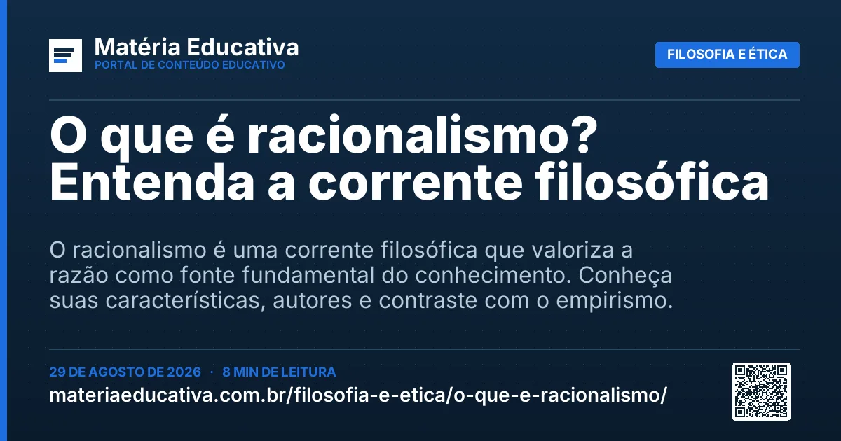Resumo visual: O que é racionalismo? Entenda a corrente filosófica