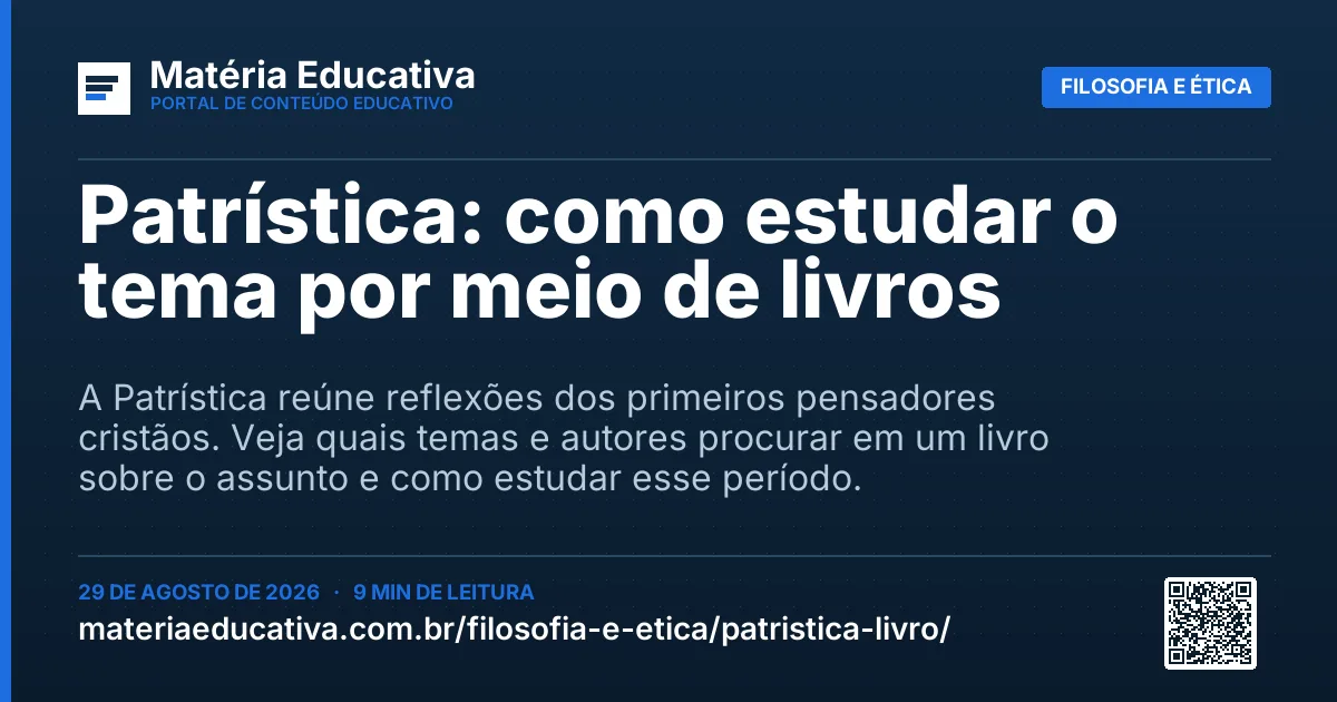 Resumo visual: Patrística: como estudar o tema por meio de livros