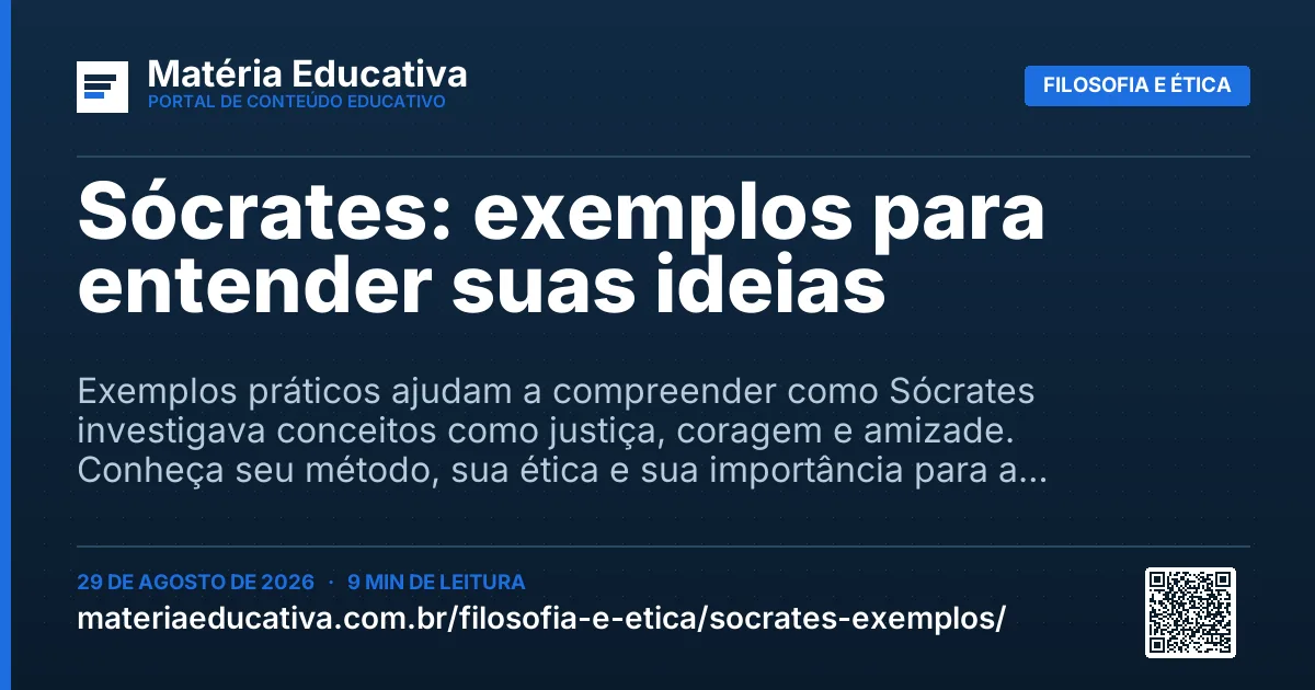 Resumo visual: Sócrates: exemplos para entender suas ideias
