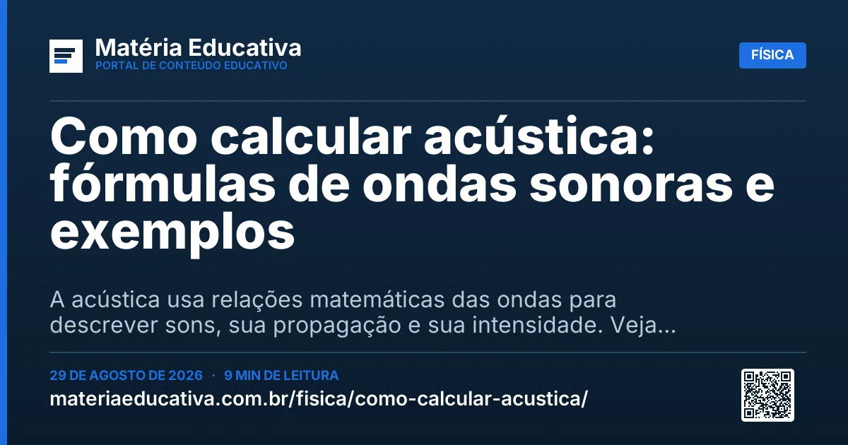 Resumo visual: Como calcular acústica: fórmulas de ondas sonoras e exemplos