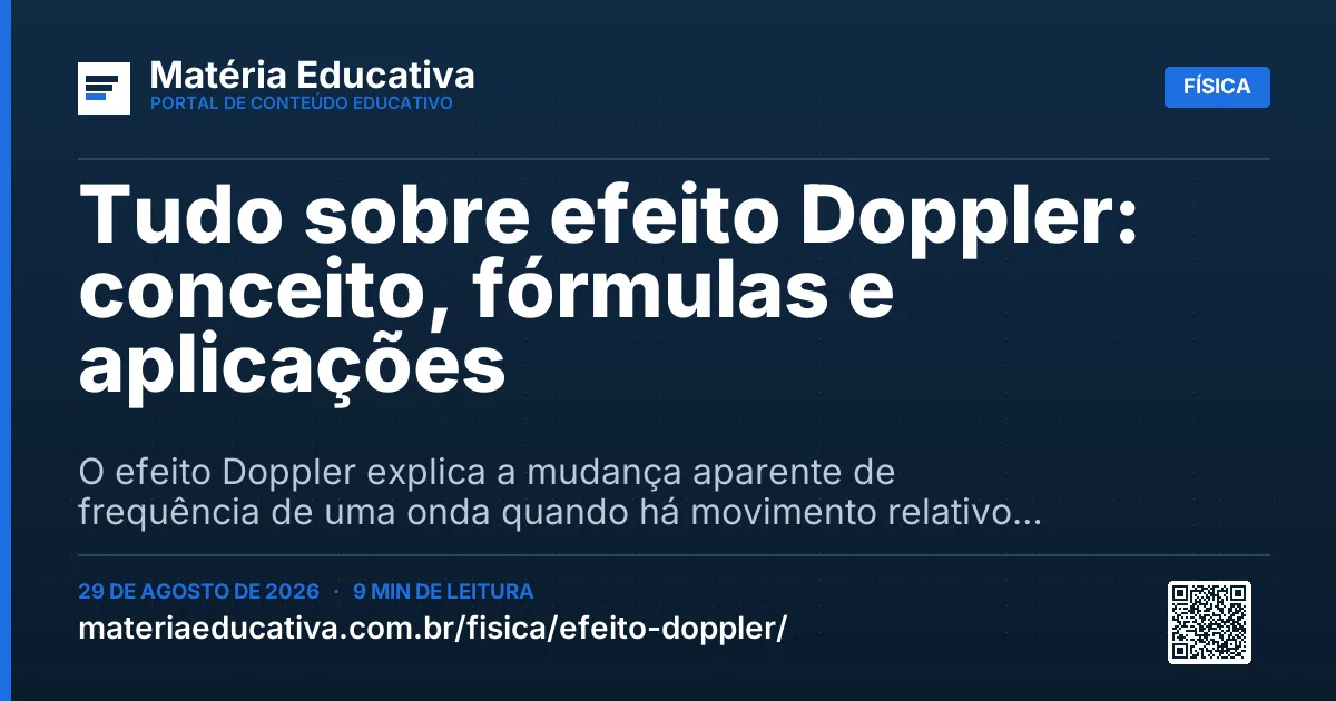 Resumo visual: Tudo sobre efeito Doppler: conceito, fórmulas e aplicações