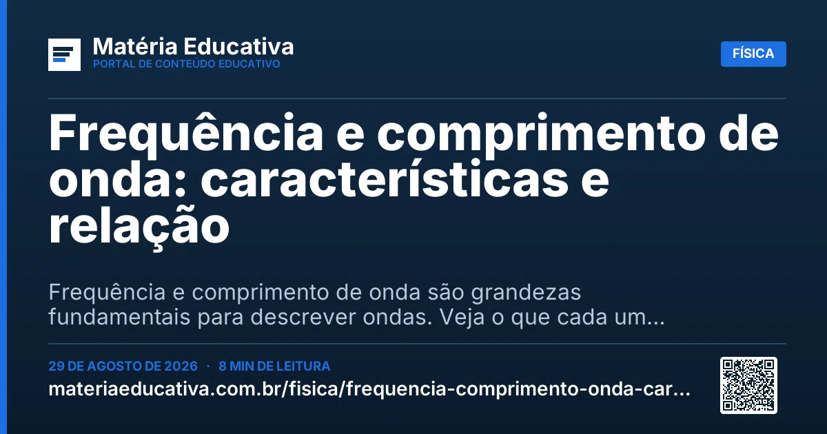 Resumo visual: Frequência e comprimento de onda: características e relação