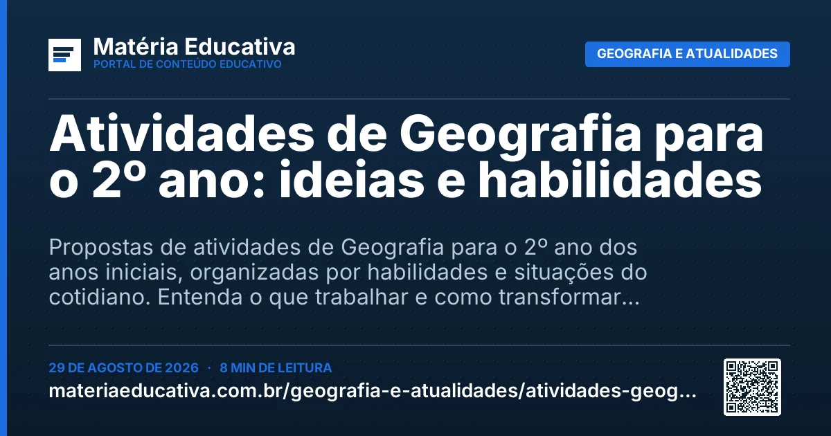 Resumo visual: Atividades de Geografia para o 2º ano: ideias e habilidades