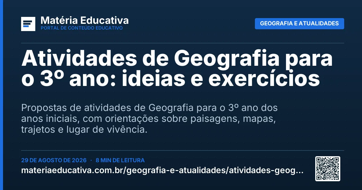 Resumo visual: Atividades de Geografia para o 3º ano: ideias e exercícios