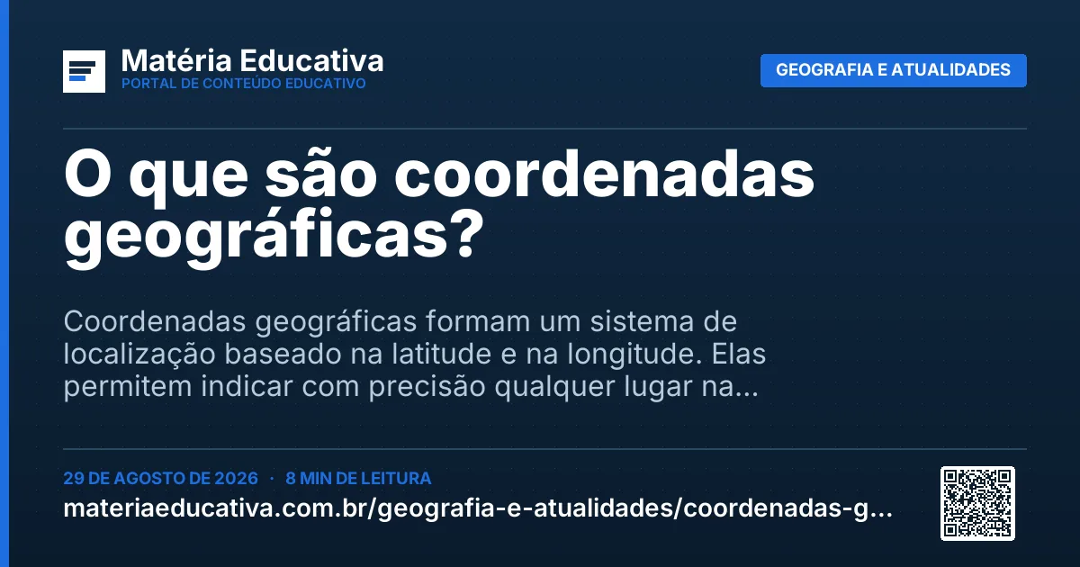 Resumo visual: O que são coordenadas geográficas?